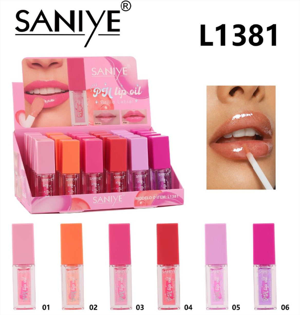 Lipgloss Hidratante L1381 (caja con 24 piezas)