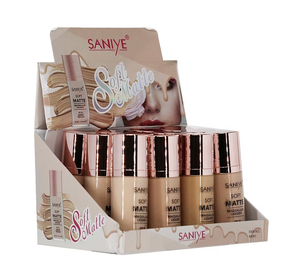 Maquillaje Líquido Mineral Matte R6001 (12 pzas)