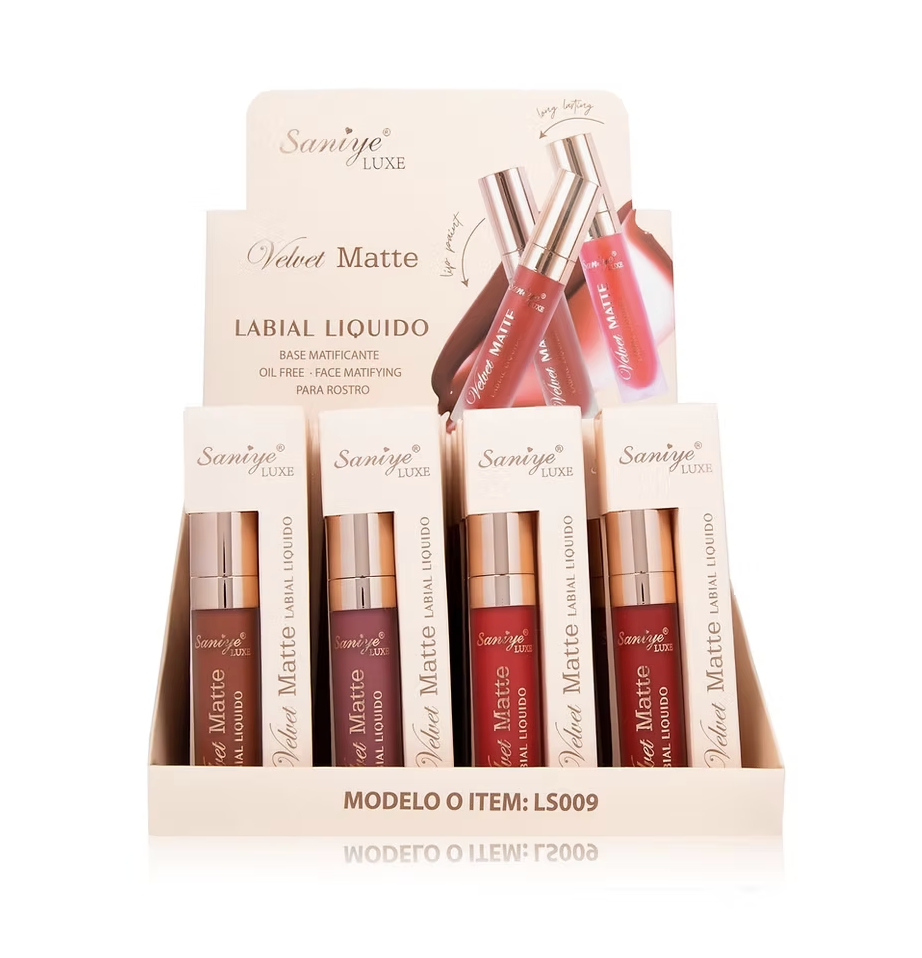 Labial líquido velvet mate LS009 (24 pzas)