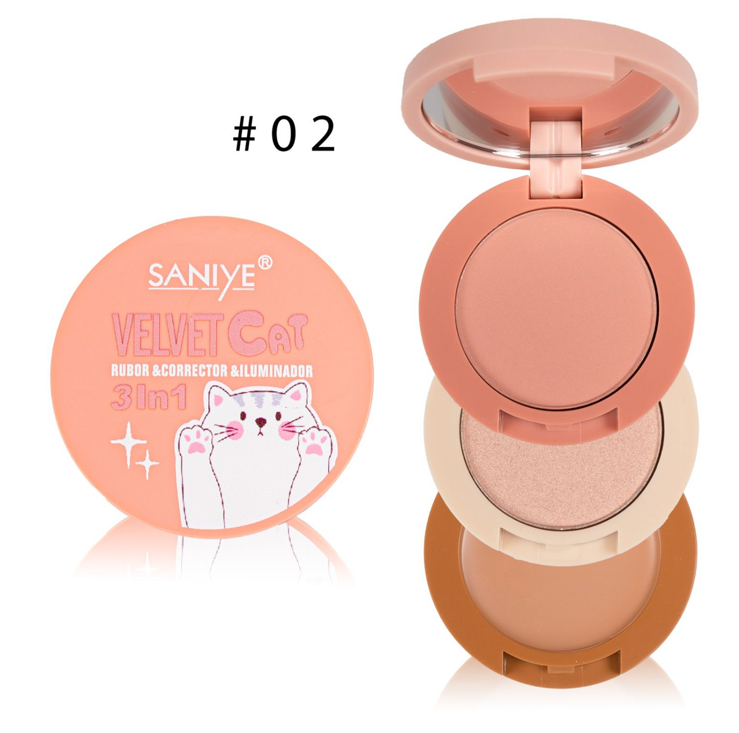 Rubor 3 en 1 SANIYE BL040( 12pzas)