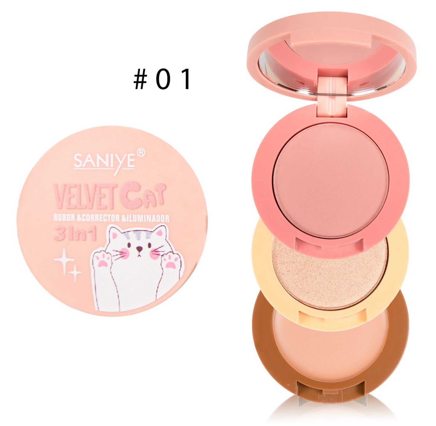 Rubor 3 en 1 SANIYE BL040( 12pzas)