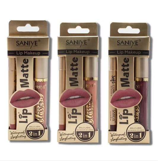 Labial dual L1240 incluye delineador para labios ( 24 pzas)